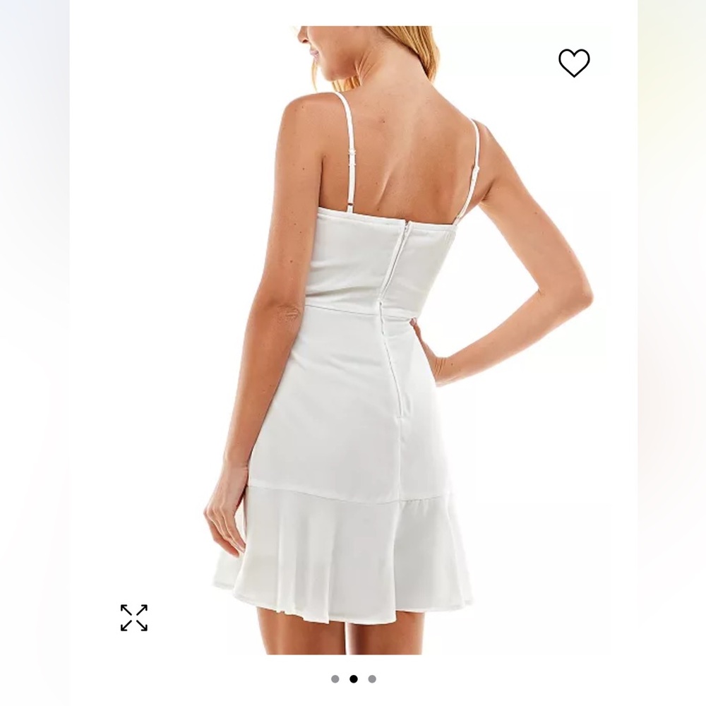 City Studios Macys Ruffle dress white size 10/12